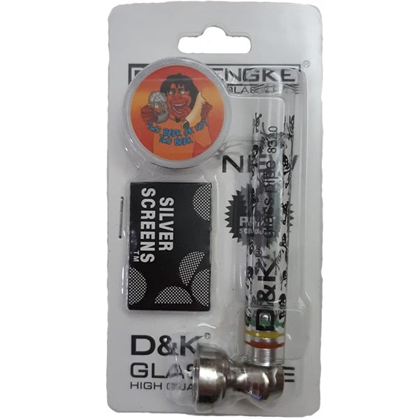 Pipa Vidrio D&K 3 Lineas c/ picador plástico y rejillas